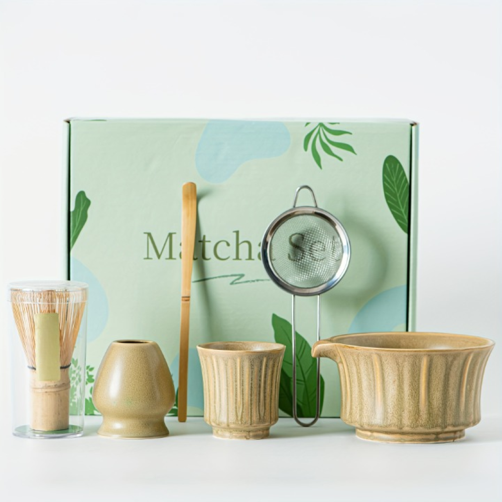 Japanese Matcha Tea Set Ceramic Bowl Bamboo Whisk Gift Collection