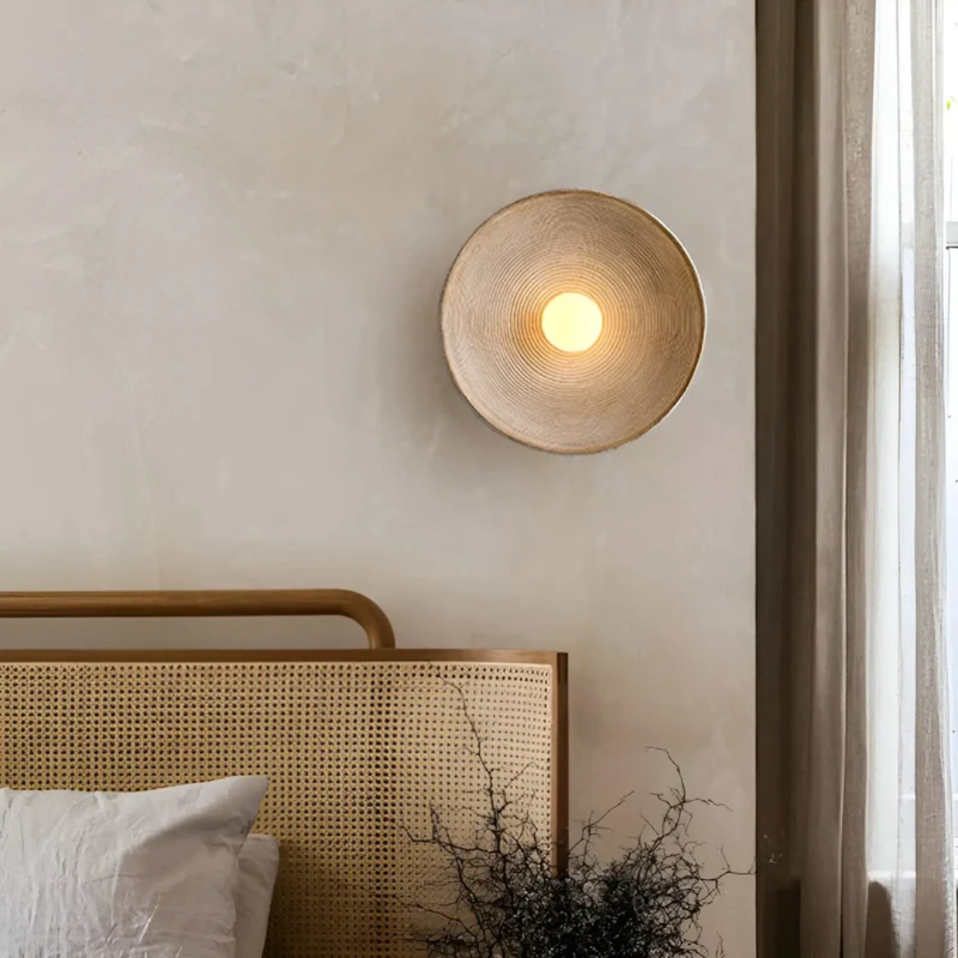 Japanese Wabi-Sabi Wall Lamp ZenGlow Disc Round LED