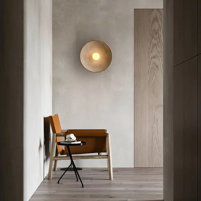 Japanese Wabi-Sabi Wall Lamp ZenGlow Disc Round LED