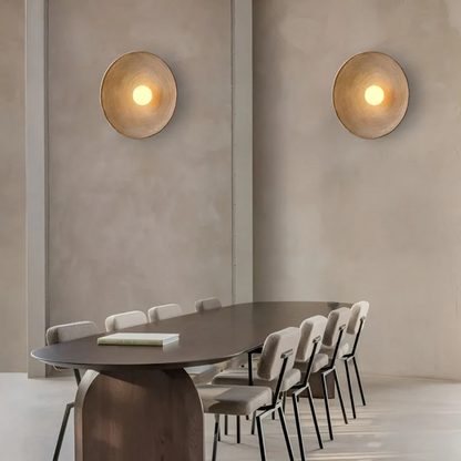 Japanese Wabi-Sabi Wall Lamp ZenGlow Disc Round LED