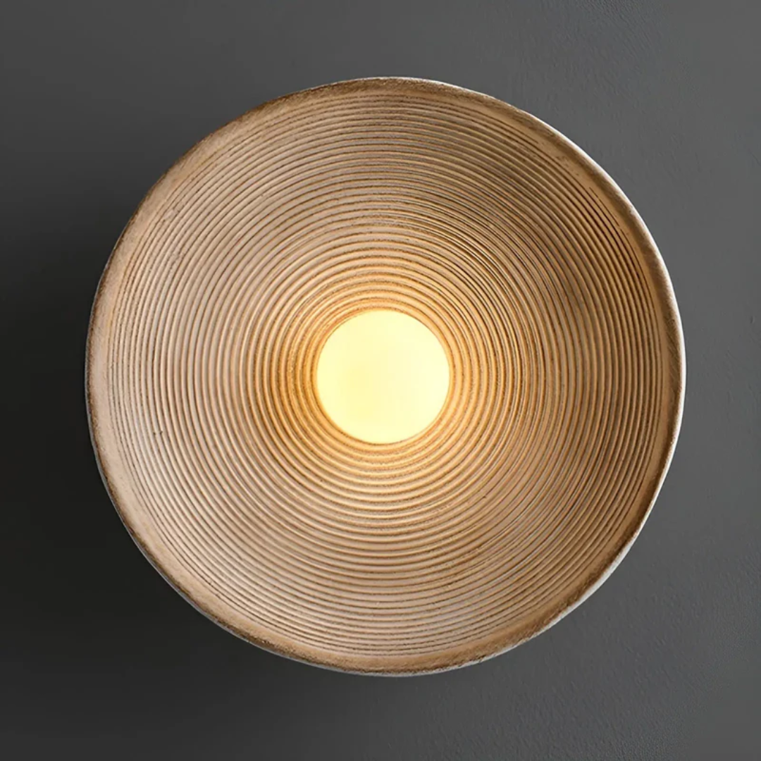 Japanese Wabi-Sabi Wall Lamp ZenGlow Disc Round LED
