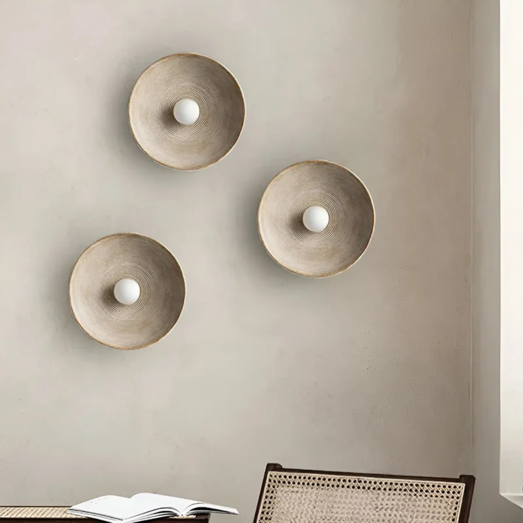 Japanese Wabi-Sabi Wall Lamp ZenGlow Disc Round LED