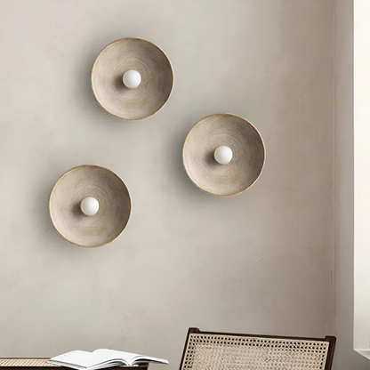 Japanese Wabi-Sabi Wall Lamp ZenGlow Disc Round LED