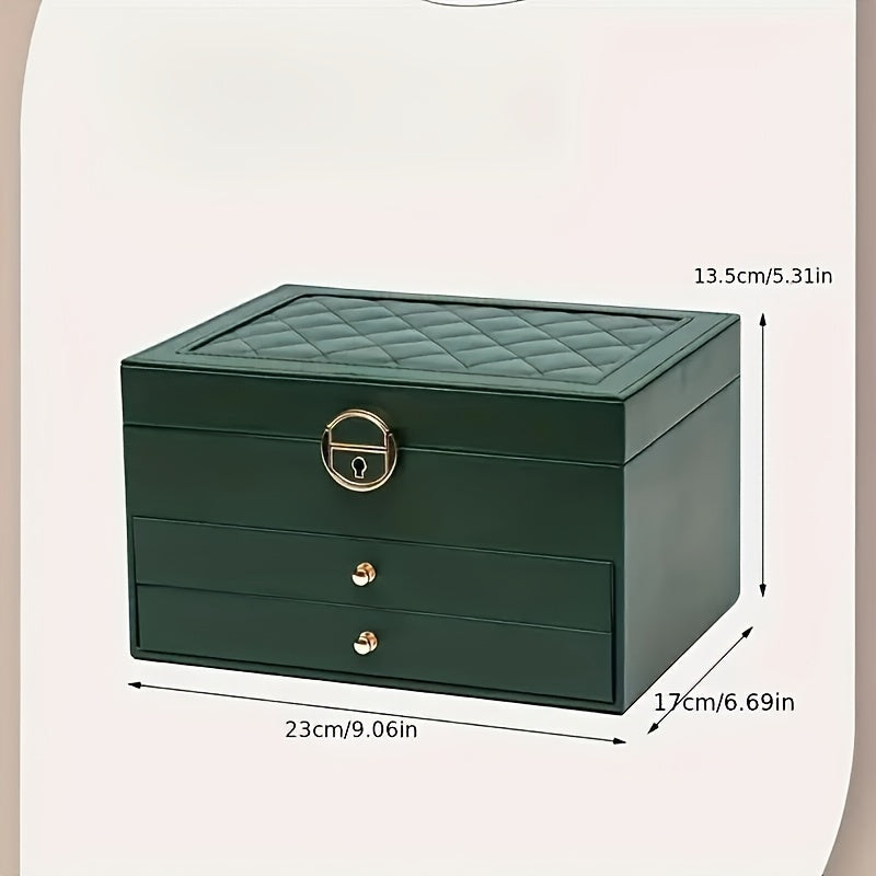 Jewelry Organizer Box Leather Storage Case Display Holder