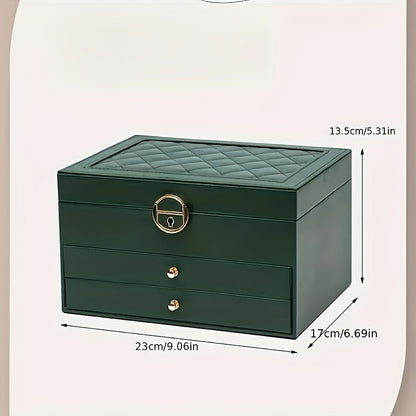 Jewelry Organizer Box Leather Storage Case Display Holder