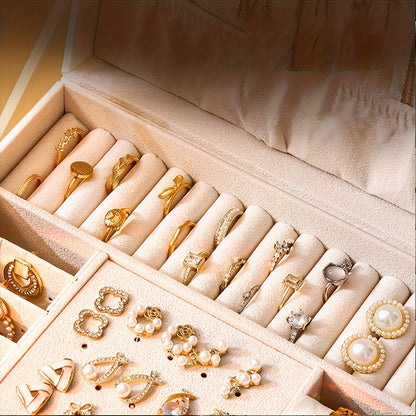 Jewelry Organizer Box Leather Storage Case Display Holder
