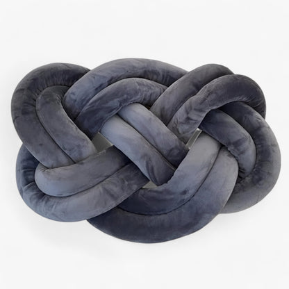 Kaylee Decorative Throw Pillow - Soft Blue Knotted Design Cushion for Living Room Decor