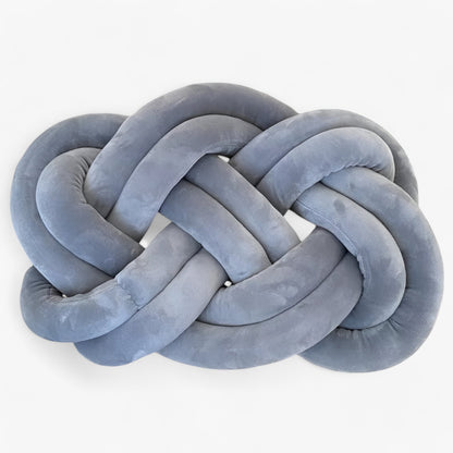 Kaylee Decorative Throw Pillow - Soft Blue Knotted Design Cushion for Living Room Decor