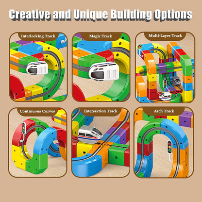 Kids 3D Train Track Building Set Rechargeable Train Toy