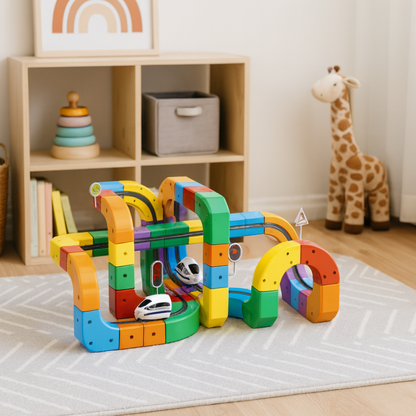 Kids 3D Train Track Building Set Rechargeable Train Toy