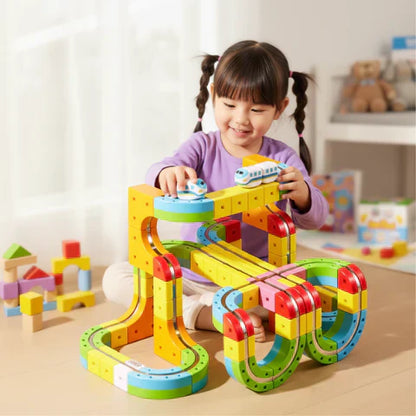 Kids 3D Train Track Building Set Rechargeable Train Toy