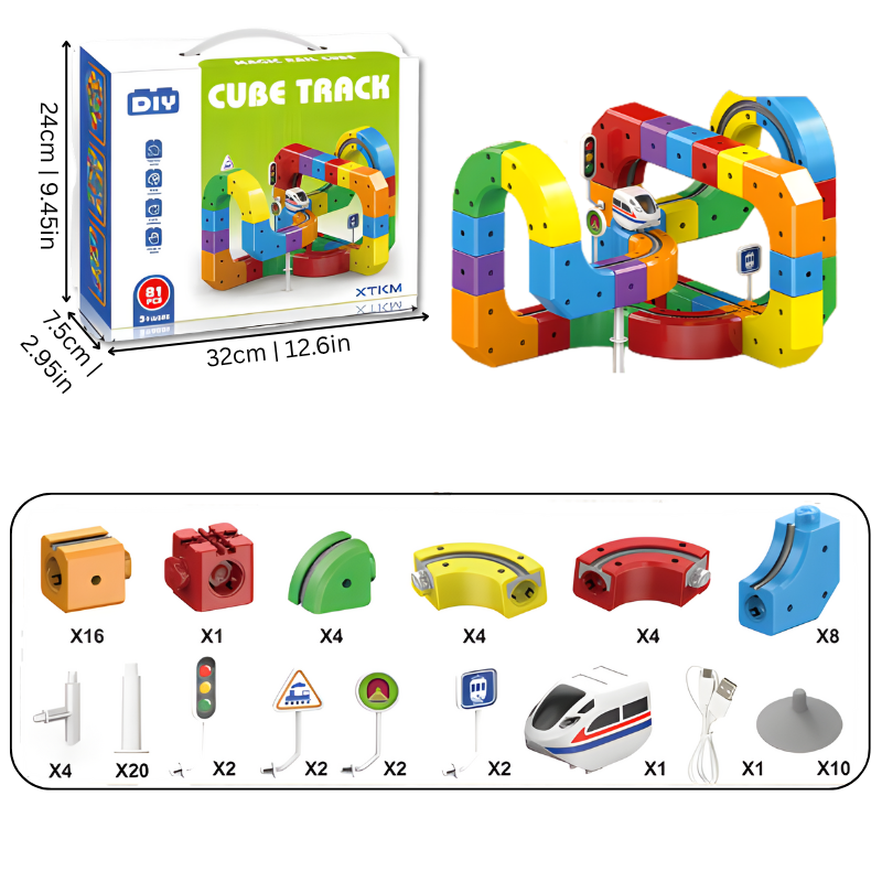 Kids 3D Train Track Building Set Rechargeable Train Toy