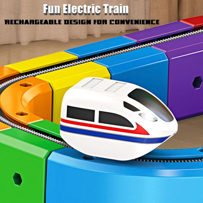 Kids 3D Train Track Building Set Rechargeable Train Toy