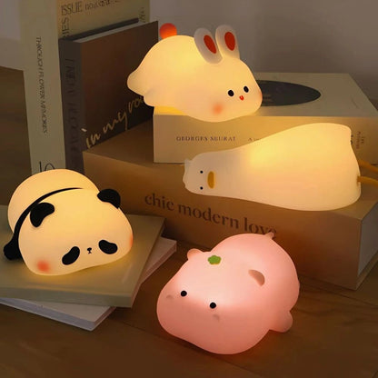Kids Animal Night Light Rechargeable Dimmable Bedside Lamp