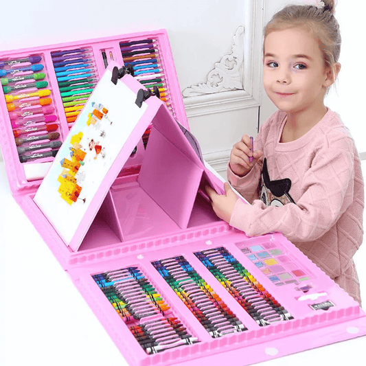 Kids Art Drawing Set 208 Piece Coloring Kit Creative Supplies