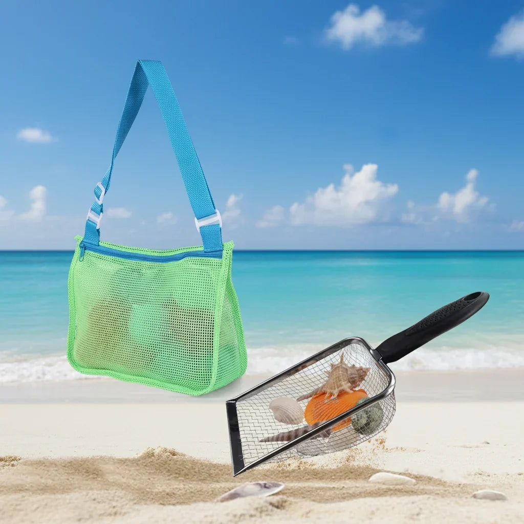 Kids Beach Sand Sifter Shell Collector Shovel Outdoor Toy