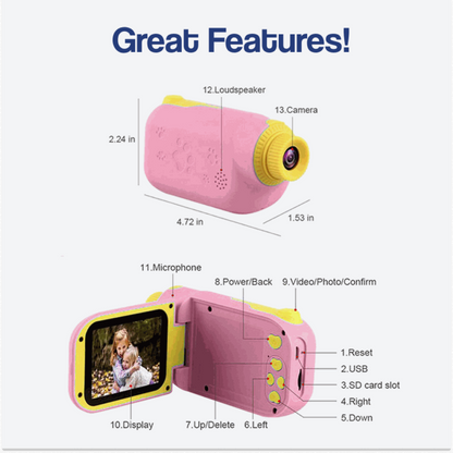 Kids Digital Camera with Photo Video Filters Rechargeable Educational Toy