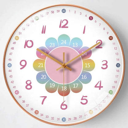 Kids Educational Learning Clock Colorful Wall Time Teaching Tool