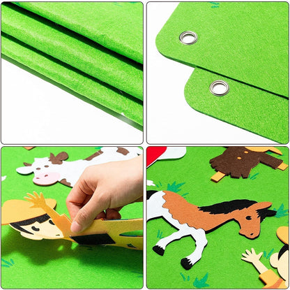 Kids Felt Story Board Educational Animal Learning Toy