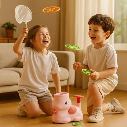 Kids Flying Disc Launcher Outdoor Toy Active Play Coordination Game
