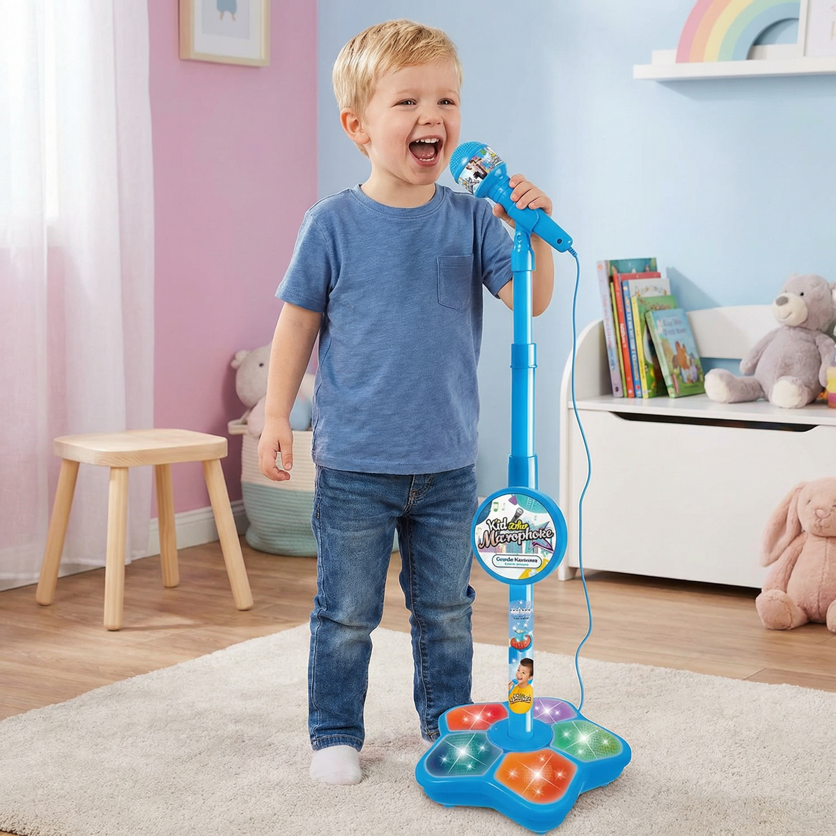 Kids Karaoke Microphone Set with Adjustable Stand Music Toy