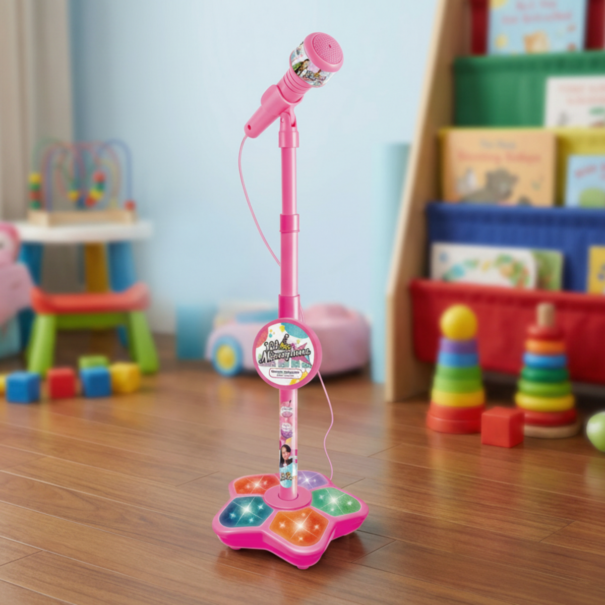 Kids Karaoke Microphone Set with Adjustable Stand Music Toy