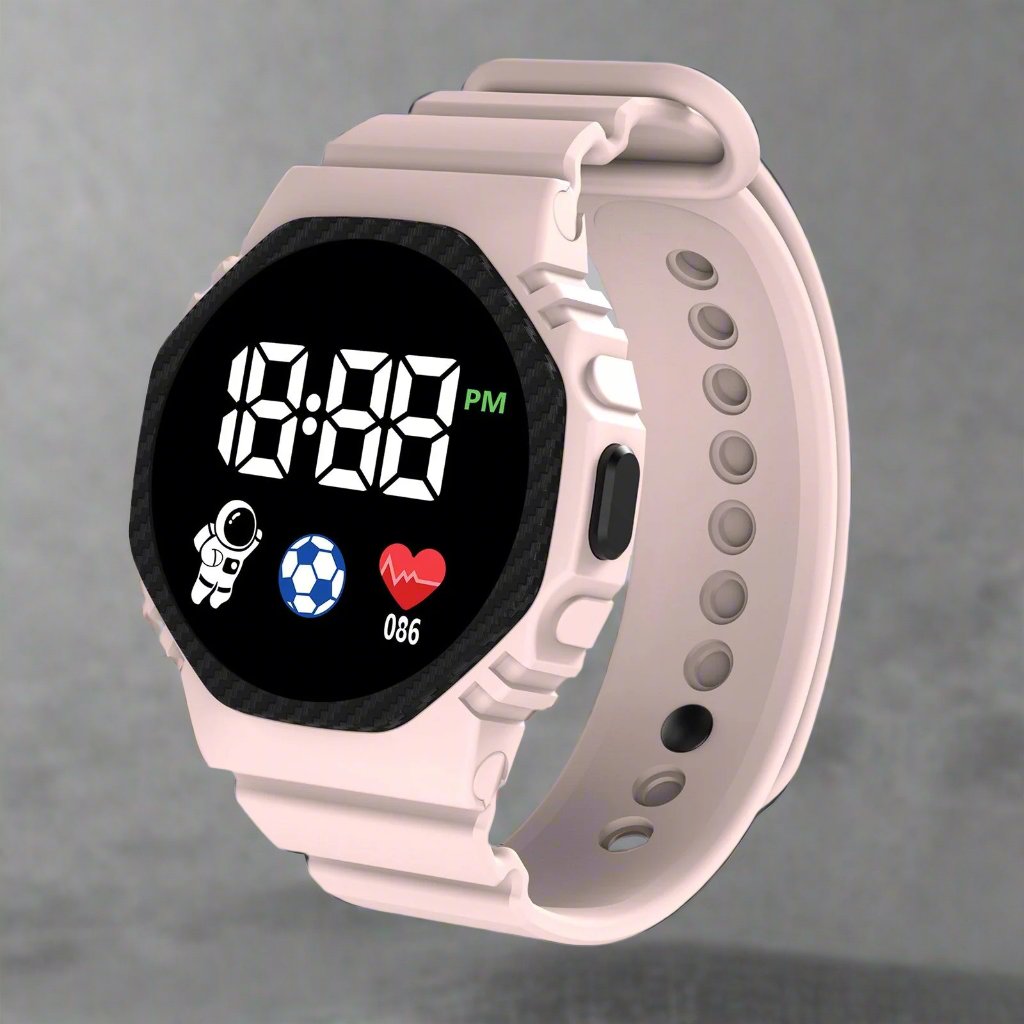 Kids LED Digital Watch Waterproof Educational Calendar Display
