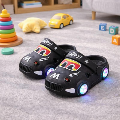 Kids LED Light Up Car Slippers for Indoor Play