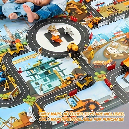 Kids Play Mat Road Track Construction Rug Vehicle Play Carpet