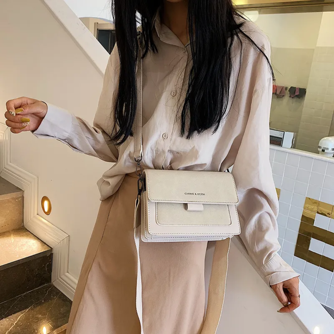 Kristel Crossbody Bag with Flip Closure and Adjustable Strap