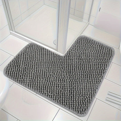 L Shaped Plush Corner Shower Mat Non Slip Washable