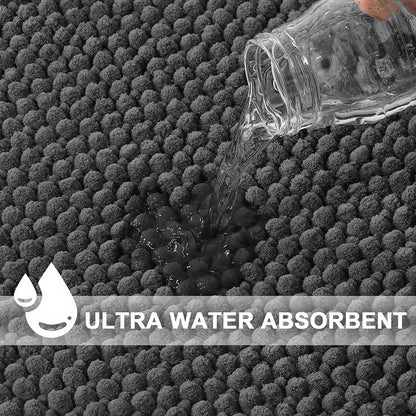 L Shaped Plush Corner Shower Mat Non Slip Washable