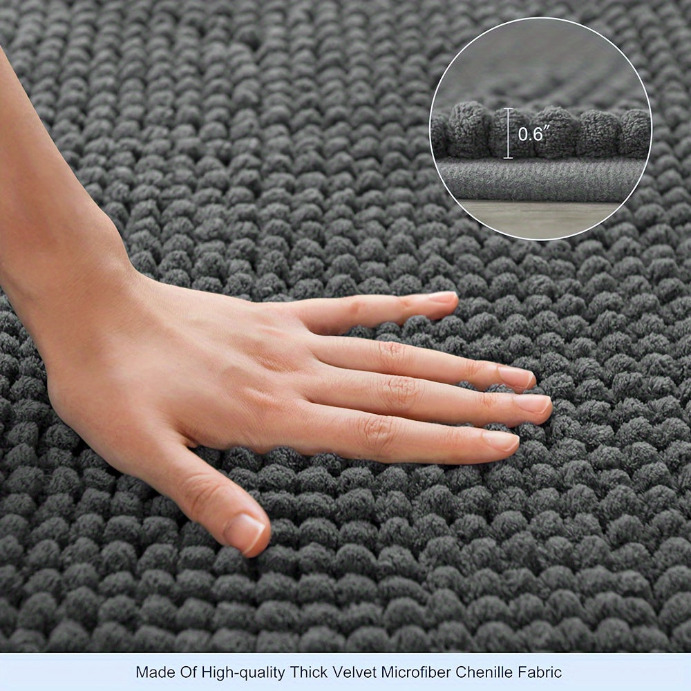 L Shaped Plush Corner Shower Mat Non Slip Washable