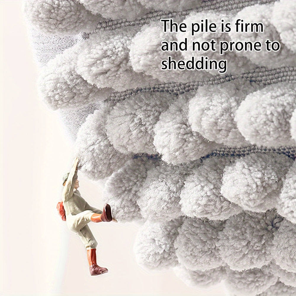 L Shaped Plush Corner Shower Mat Non Slip Washable