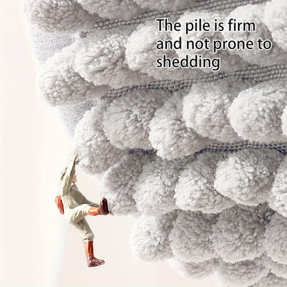 L Shaped Plush Corner Shower Mat Non Slip Washable