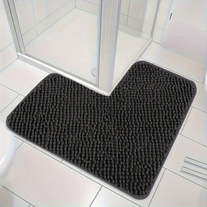 L Shaped Plush Corner Shower Mat Non Slip Washable