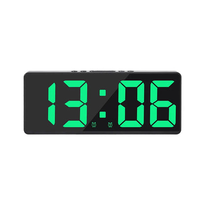 LED Alarm Clock Temperature Calendar Sound Control Bedside Clock