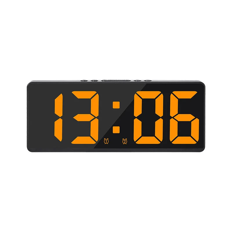 LED Alarm Clock Temperature Calendar Sound Control Bedside Clock