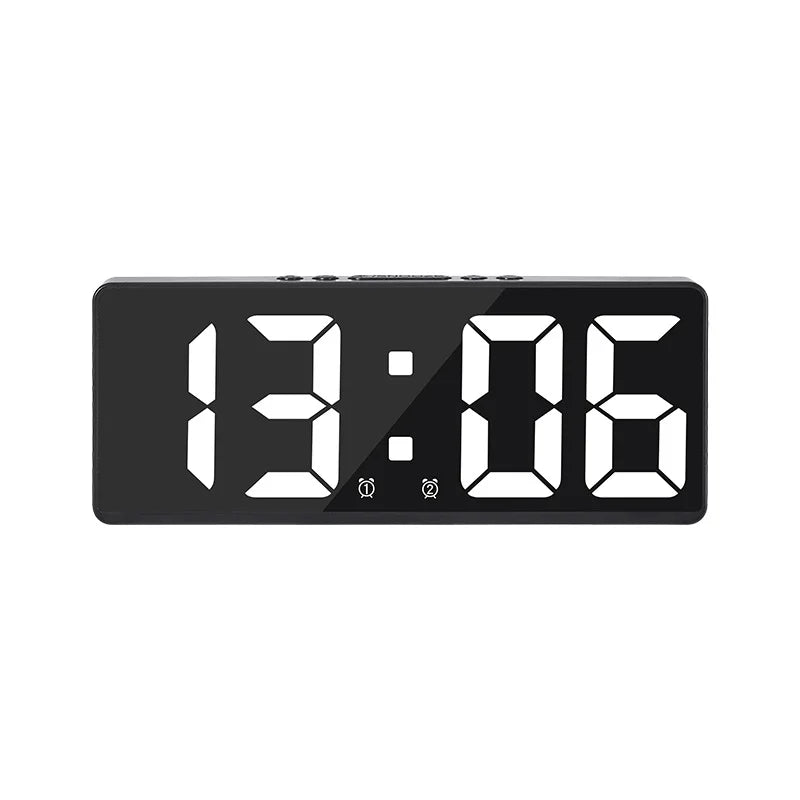 LED Alarm Clock Temperature Calendar Sound Control Bedside Clock