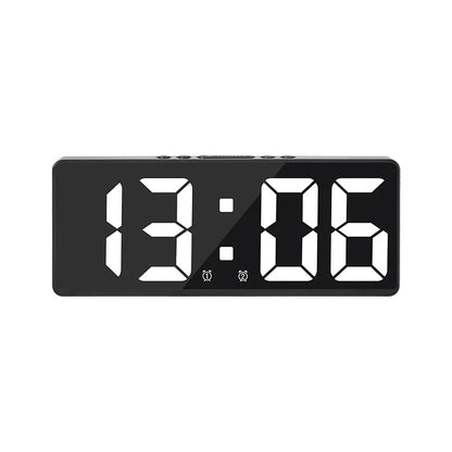 LED Alarm Clock Temperature Calendar Sound Control Bedside Clock