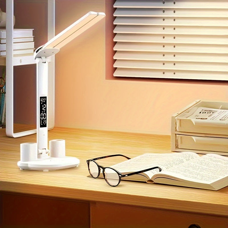 LED Desk Lamp Adjustable Dual Head Dimmable USB Table Light
