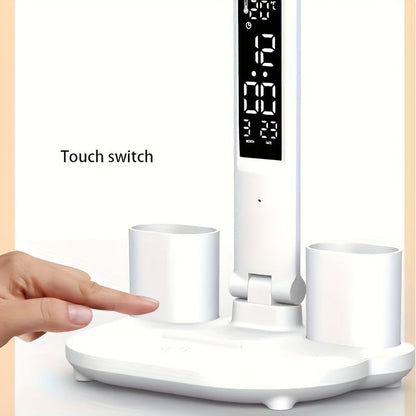 LED Desk Lamp Adjustable Dual Head Dimmable USB Table Light