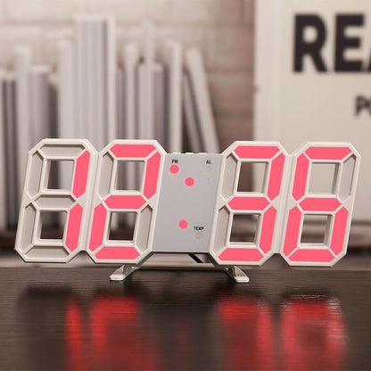 LED Digital Wall Clock Temperature Alarm Display Clock