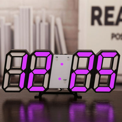 LED Digital Wall Clock Temperature Alarm Display Clock