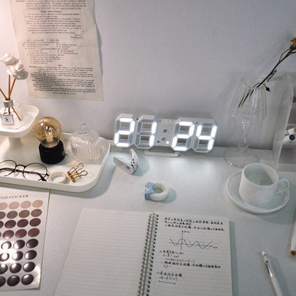 LED Digital Wall Clock Temperature Alarm Display Clock