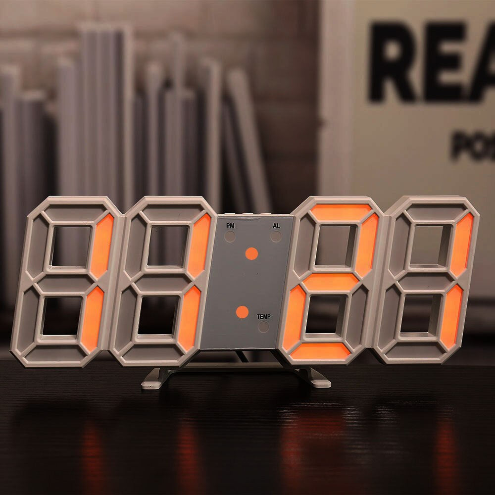 LED Digital Wall Clock Temperature Alarm Display Clock