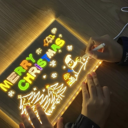 LED-tegnetavle med lys til børn, lampe til kreativ skrivning og tegning
