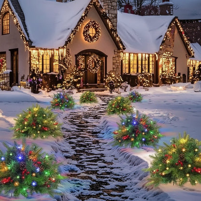 LED Evergreen Urn Filler Pre Lit Holiday Decoration