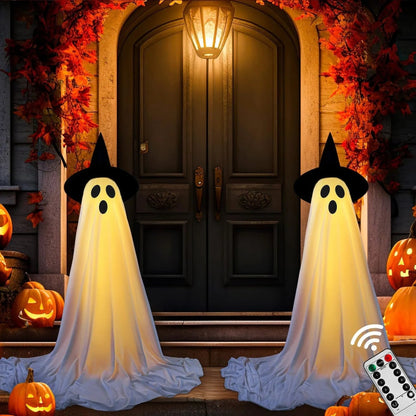 LED Ghost Halloween Decoration Motion Sound Effects Outdoor Yard Display