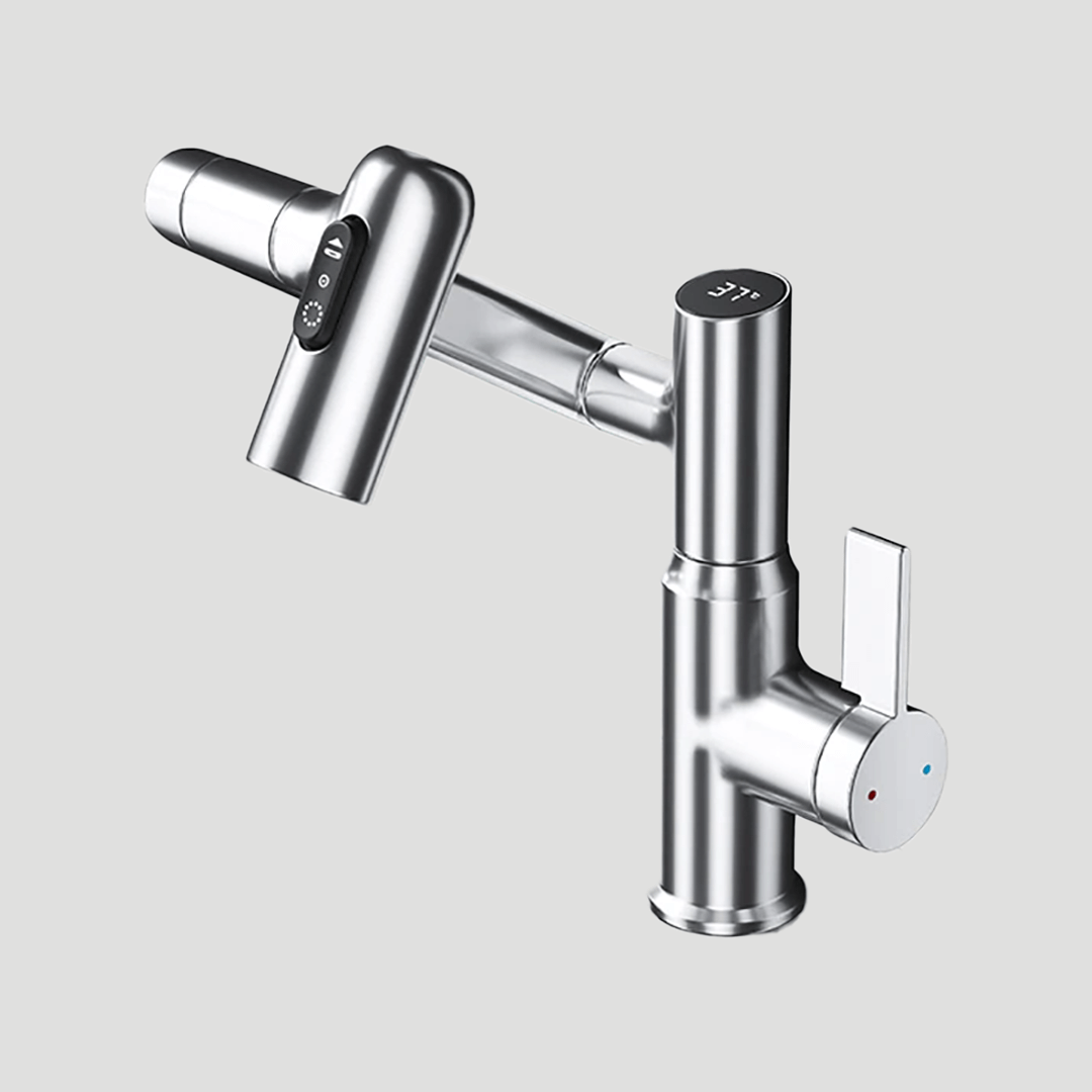 LED Kitchen Faucet 360 Swivel Tap Temperature Display Sink Mixer